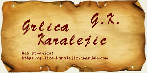 Grlica Karalejić vizit kartica